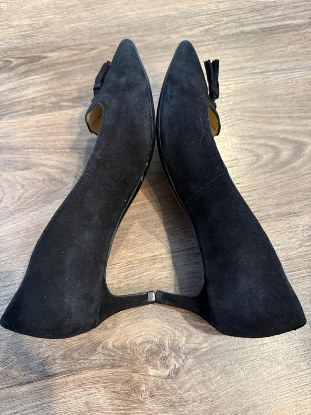 Talbots Black Suede Leather Kitten Heel Pump Size 6.5